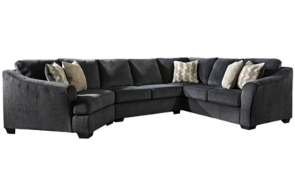 Signature Design by Ashley Eltmann 3-Piece Sectional with Cuddler-Slate