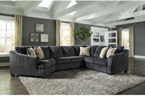 Signature Design by Ashley Eltmann 3-Piece Sectional with Cuddler-Slate
