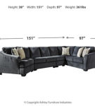 Signature Design by Ashley Eltmann 4-Piece Sectional with Cuddler-Slate