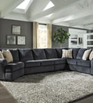 Signature Design by Ashley Eltmann 4-Piece Sectional with Cuddler-Slate