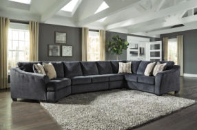 Signature Design by Ashley Eltmann 4-Piece Sectional with Cuddler-Slate