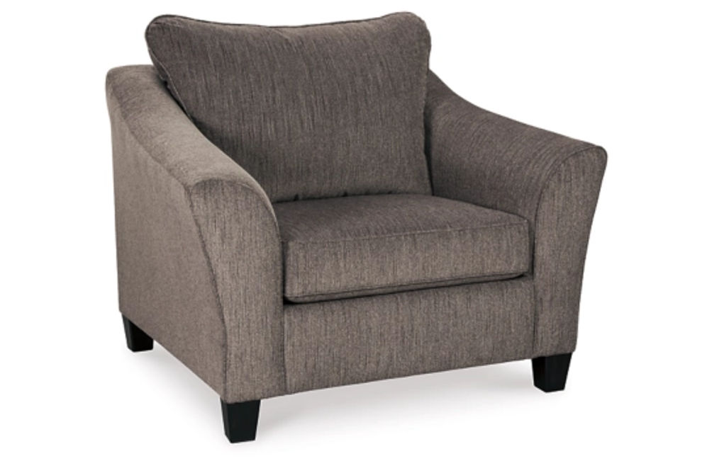 Signature Design by Ashley Nemoli Loveseat, Chair, and Ottoman-Slate