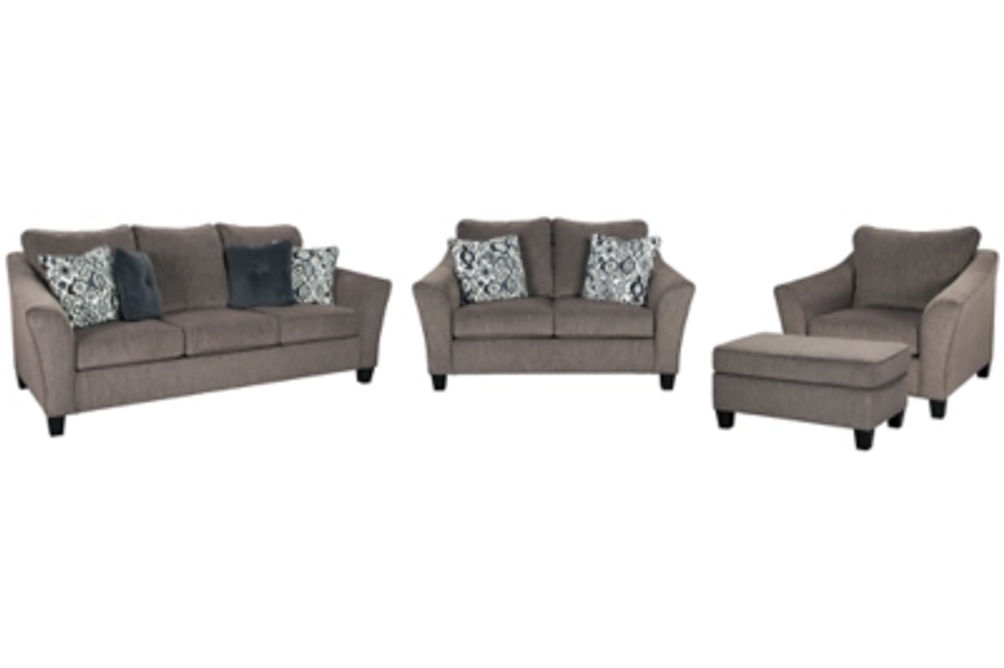 Signature Design by Ashley Nemoli Sofa, Loveseat, Oversized Chair and Ottoman