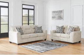 Signature Design by Ashley Lonoke Sofa and Loveseat-Parchment