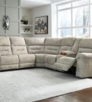 Signature Design by Ashley Family Den 3-Piece Power Reclining Sectional-Pewter