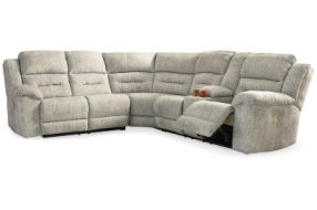 Signature Design by Ashley Family Den 3-Piece Power Reclining Sectional-Pewter