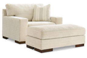 Signature Design by Ashley Maggie Oversized Chair and Ottoman-Birch