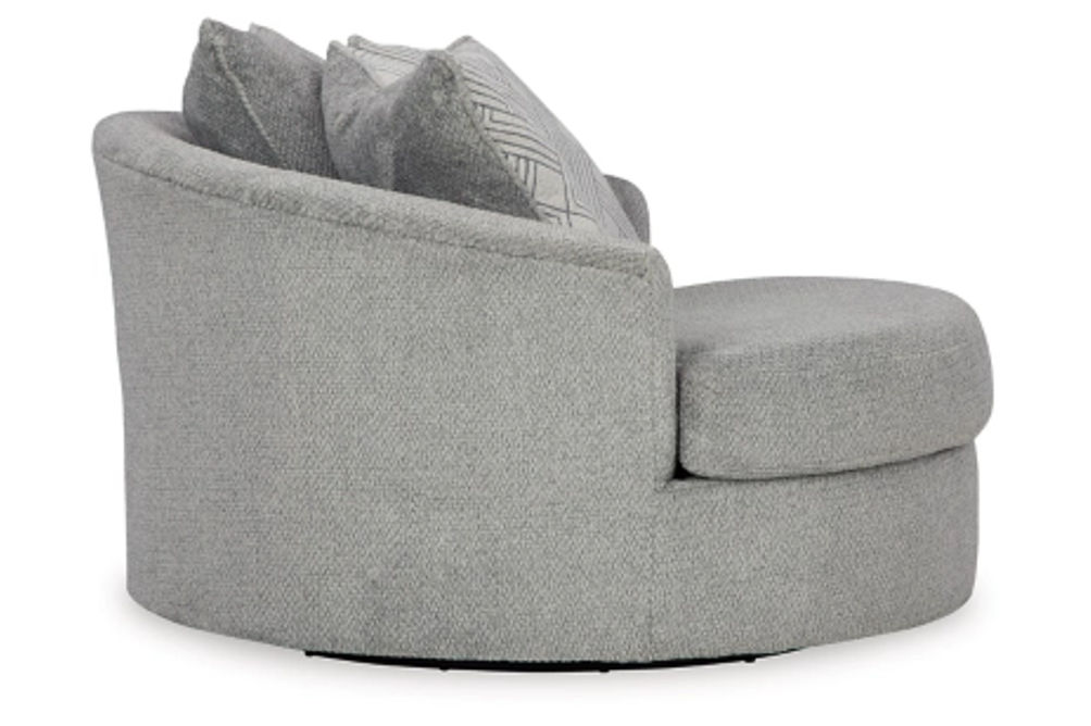 Signature Design by Ashley Casselbury Oversized Swivel Accent Chair-Cement
