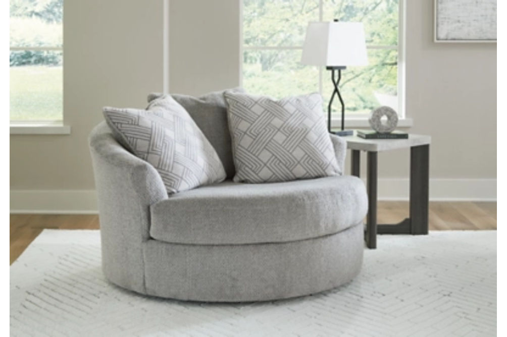 Signature Design by Ashley Casselbury Oversized Swivel Accent Chair-Cement