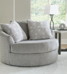 Signature Design by Ashley Casselbury Oversized Swivel Accent Chair-Cement