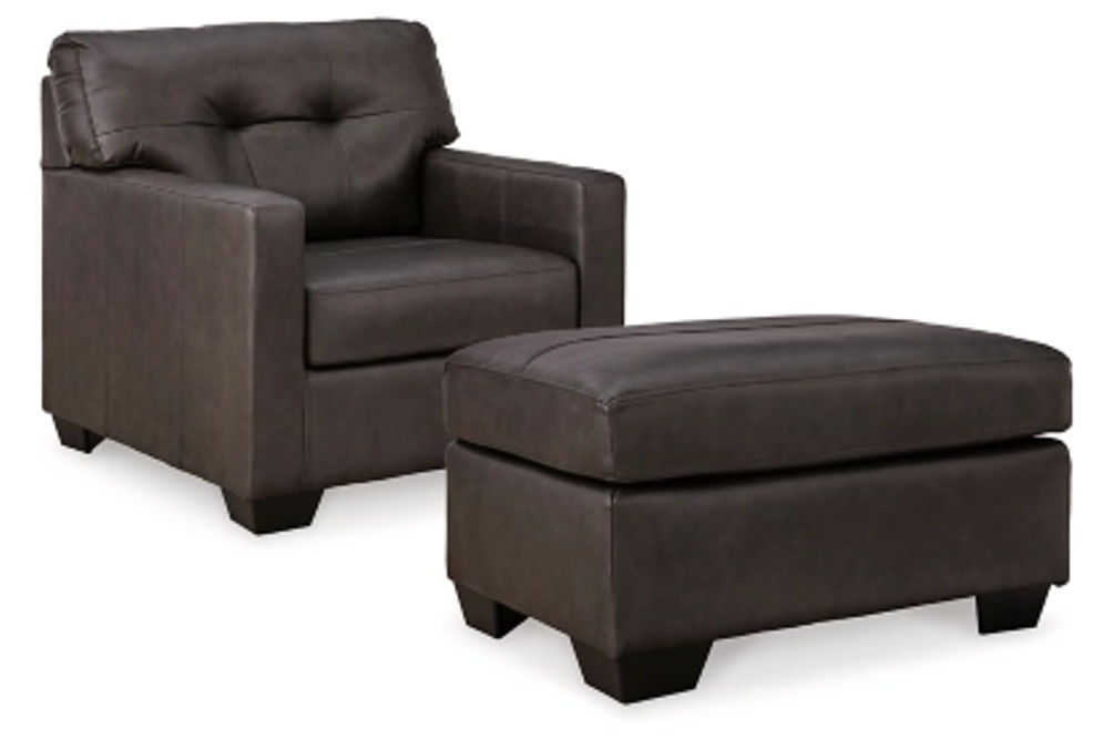 Signature Design by Ashley Belziani Oversized Chair and Ottoman-Storm