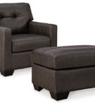 Signature Design by Ashley Belziani Oversized Chair and Ottoman-Storm