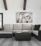 Signature Design by Ashley Bilgray 3-Piece Sectional with Ottoman-Pewter