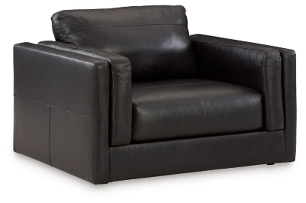 Signature Design by Ashley Amiata Oversized Chair and Ottoman-Onyx