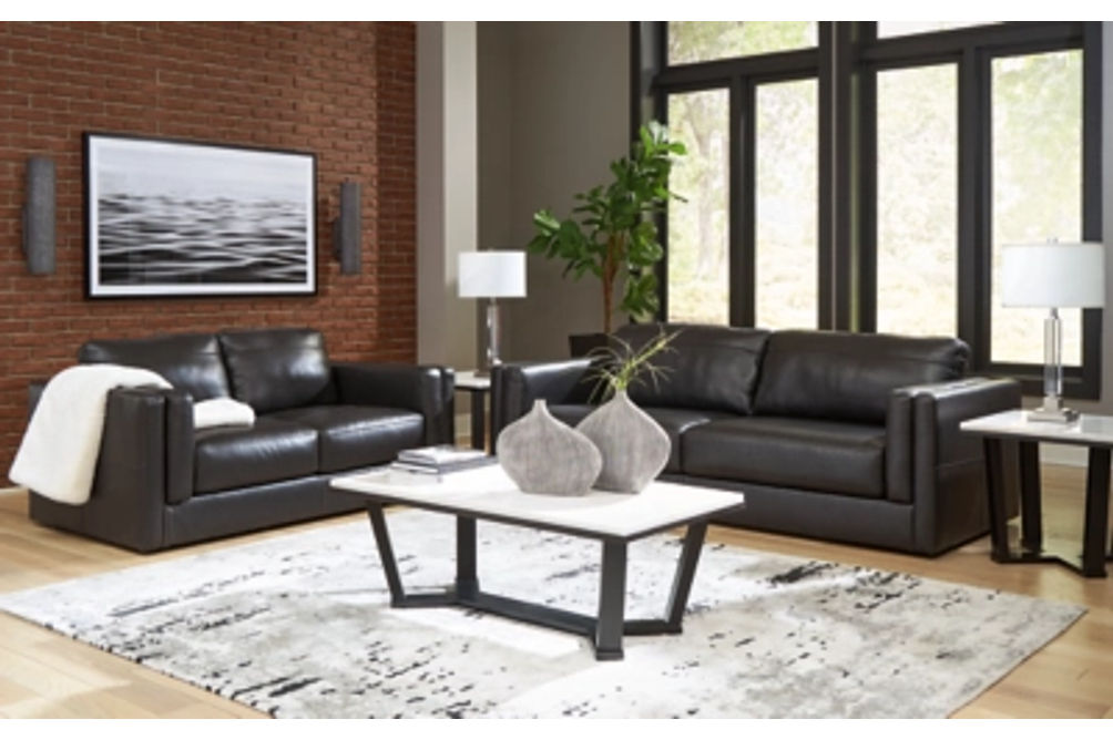 Signature Design by Ashley Amiata Sofa and Loveseat-Onyx