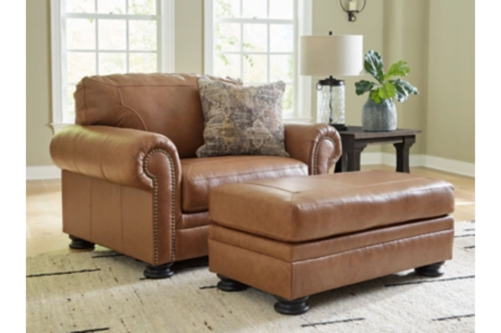 Signature Design by Ashley Carianna Oversized Chair and Ottoman-Caramel