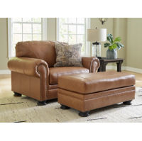 Signature Design by Ashley Carianna Oversized Chair and Ottoman-Caramel