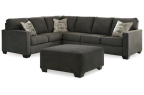 Signature Design by Ashley Lucina 3-Piece Sectional with Ottoman-Charcoal