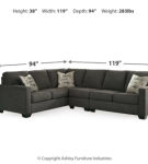 Signature Design by Ashley Lucina 3-Piece Sectional with Ottoman-Charcoal