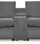 Hartsdale 3-Piece Power Reclining Sectional Loveseat with Console-Granite