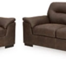 Signature Design by Ashley Maderla Sofa and Loveseat-Walnut