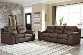 Signature Design by Ashley Maderla Sofa and Loveseat-Walnut