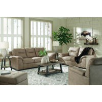 Signature Design by Ashley Maderla Sofa, Loveseat, Chair and Ottoman-Pebble