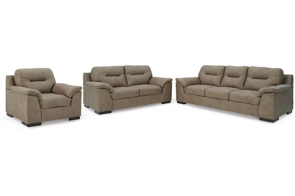 Signature Design by Ashley Maderla Sofa, Loveseat and Chair-Pebble