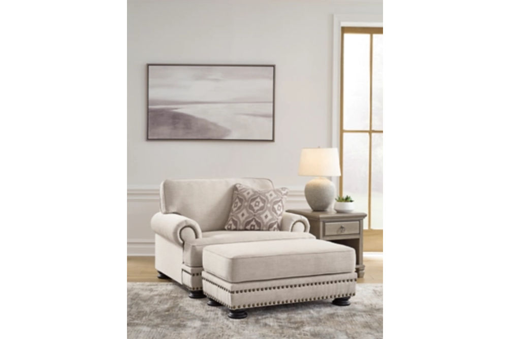 Benchcraft Merrimore Oversized Chair and Ottoman-Linen