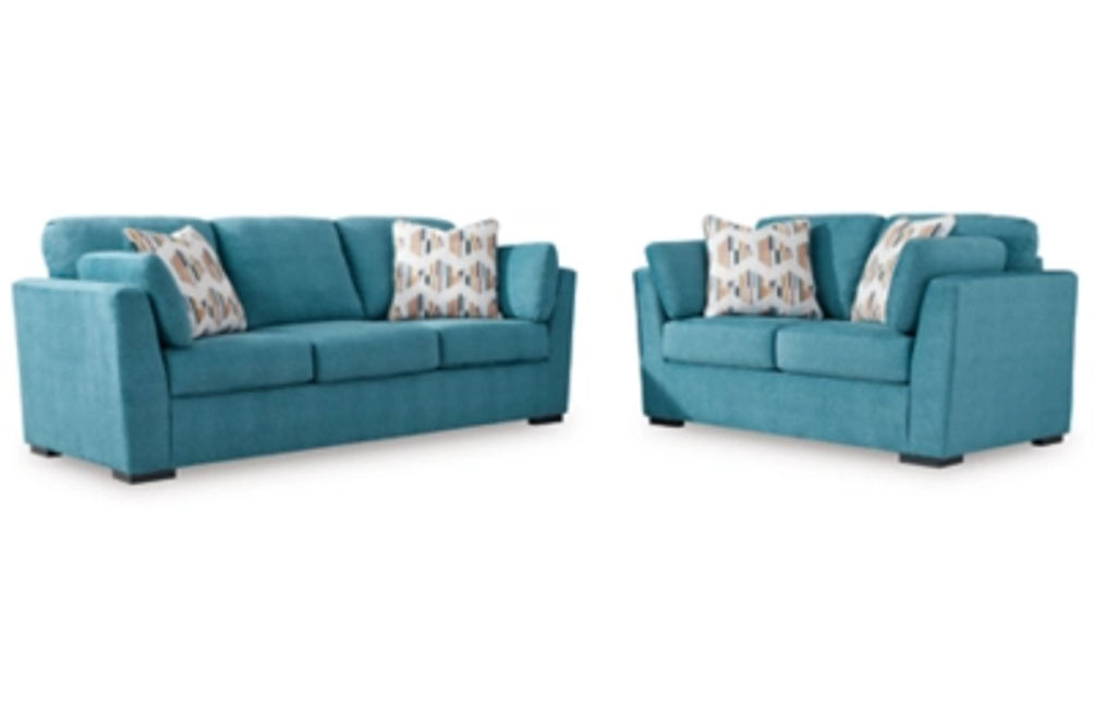 Signature Design by Ashley Keerwick Sofa and Loveseat-Teal