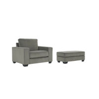 Signature Design by Ashley Angleton Oversized Chair and Ottoman-Sandstone