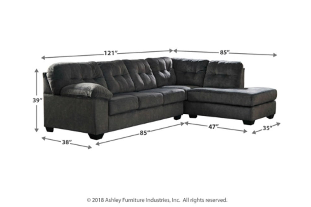 Signature Design by Ashley Accrington 2-Piece Sectional with Ottoman-Granite