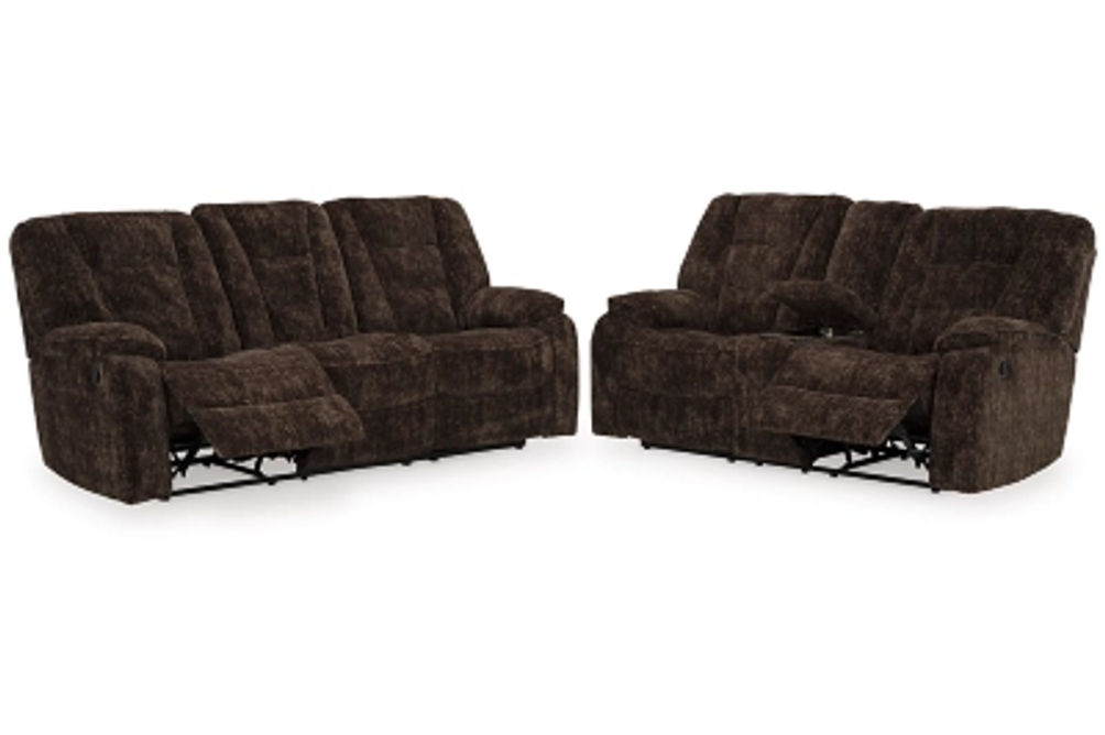 Signature Design by Ashley Soundwave Reclining Sofa and Loveseat-Chocolate