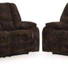 Signature Design by Ashley Soundwave Reclining Sofa and Loveseat-Chocolate
