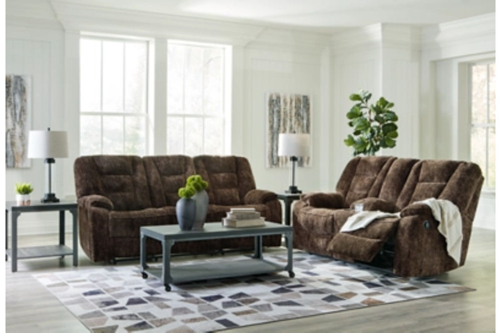 Signature Design by Ashley Soundwave Reclining Sofa and Loveseat-Chocolate