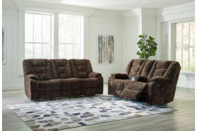 Signature Design by Ashley Soundwave Reclining Sofa and Loveseat-Chocolate