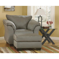 Signature Design by Ashley Darcy Chair and Ottoman-Cobblestone