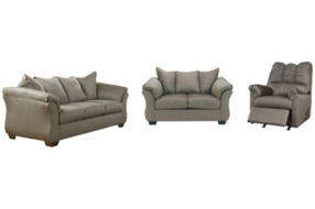 Signature Design by Ashley Darcy Sofa, Loveseat and Recliner-Cobblestone