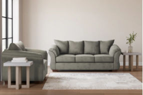 Signature Design by Ashley Darcy Full Sofa Sleeper and Loveseat-Cobblestone