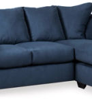 Signature Design by Ashley Darcy Sofa Chaise and Recliner-Blue