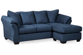 Signature Design by Ashley Darcy Sofa Chaise and Recliner-Blue