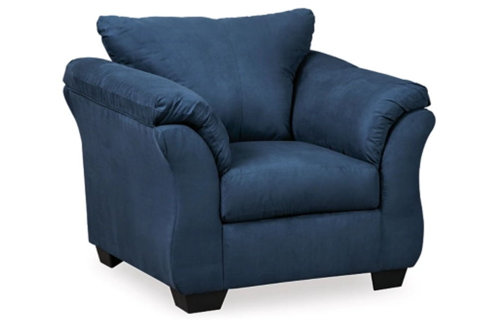 Signature Design by Ashley Darcy Sofa Chaise with Chair-Blue