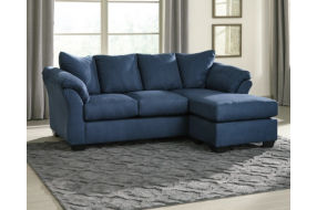 Signature Design by Ashley Darcy Sofa Chaise, Chair, and Ottoman-Blue