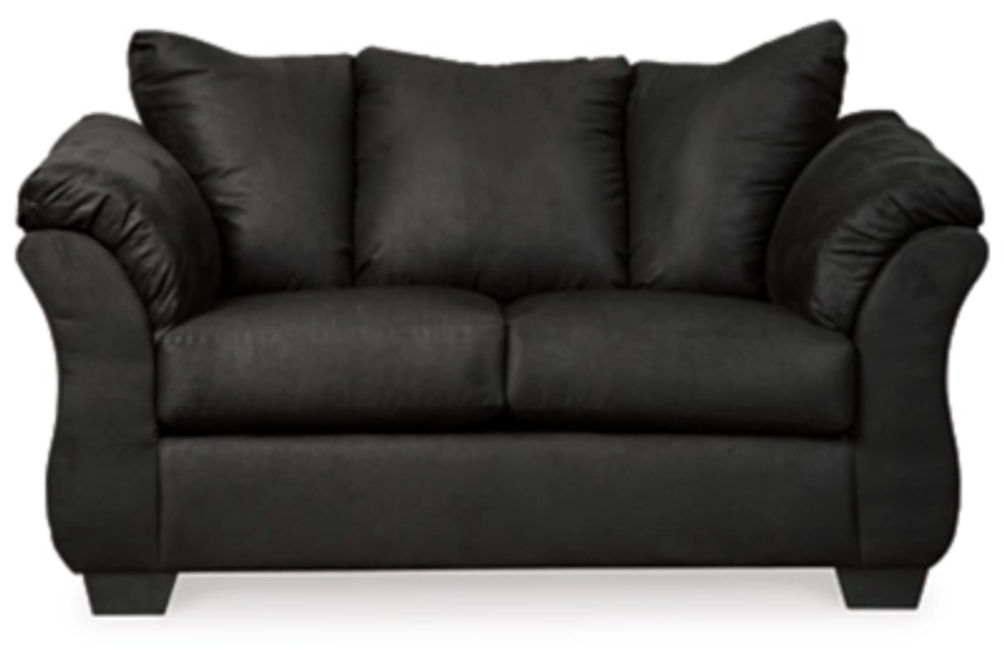 Signature Design by Ashley Darcy Loveseat and Ottoman-Black