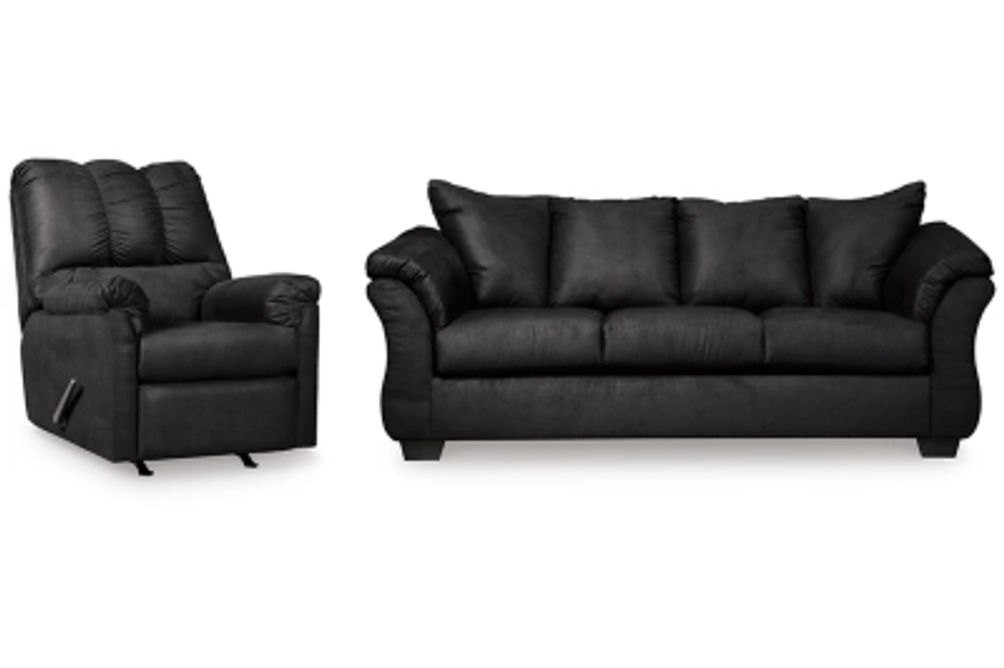 Signature Design by Ashley Darcy Sofa and Recliner-Black