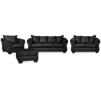 Signature Design by Ashley Darcy Sofa, Loveseat, Chair and Ottoman-Black