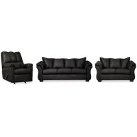 Signature Design by Ashley Darcy Sofa, Loveseat and Recliner-Black