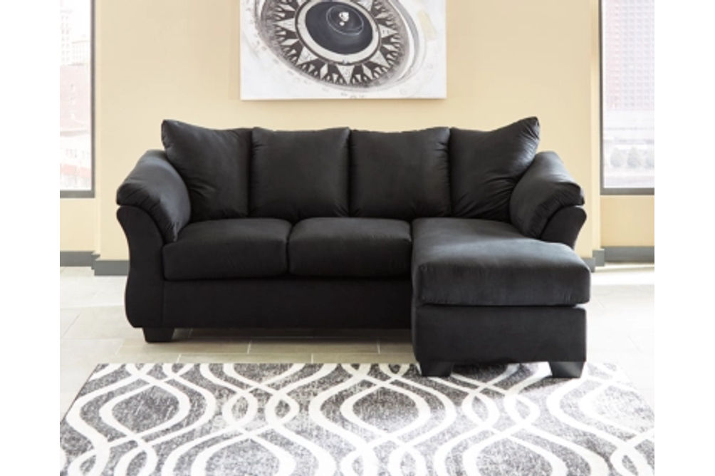 Signature Design by Ashley Darcy Sofa Chaise and Recliner-Black