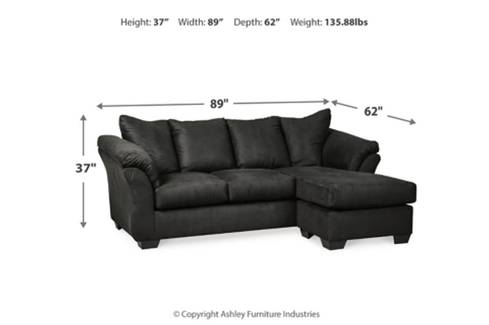 Signature Design by Ashley Darcy Sofa Chaise and Recliner-Black