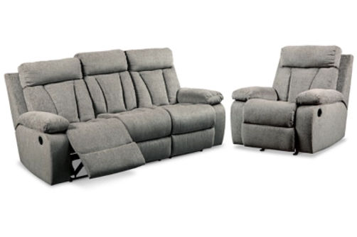 Signature Design by Ashley Mitchiner Reclining Sofa with Recliner-Fog